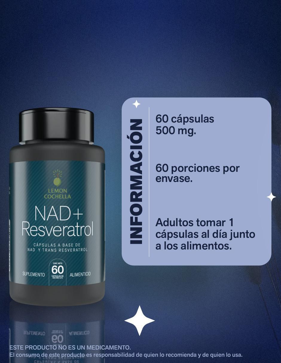 Nad+Resveratrol Lemon Cochella de 60 cápsulas