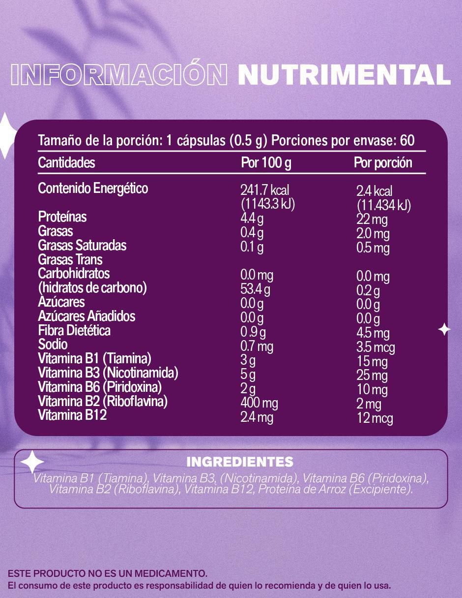 Complex BB con complejo de vitamina B de 60 cápsulas Complex BB con complejo de vitamina B de 60 cápsulas