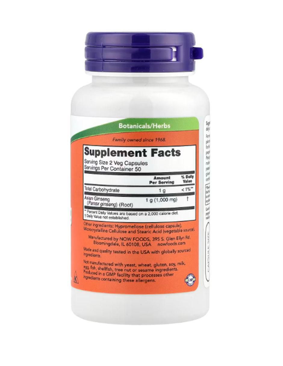 Panax Ginseng de 100 cápsulas
