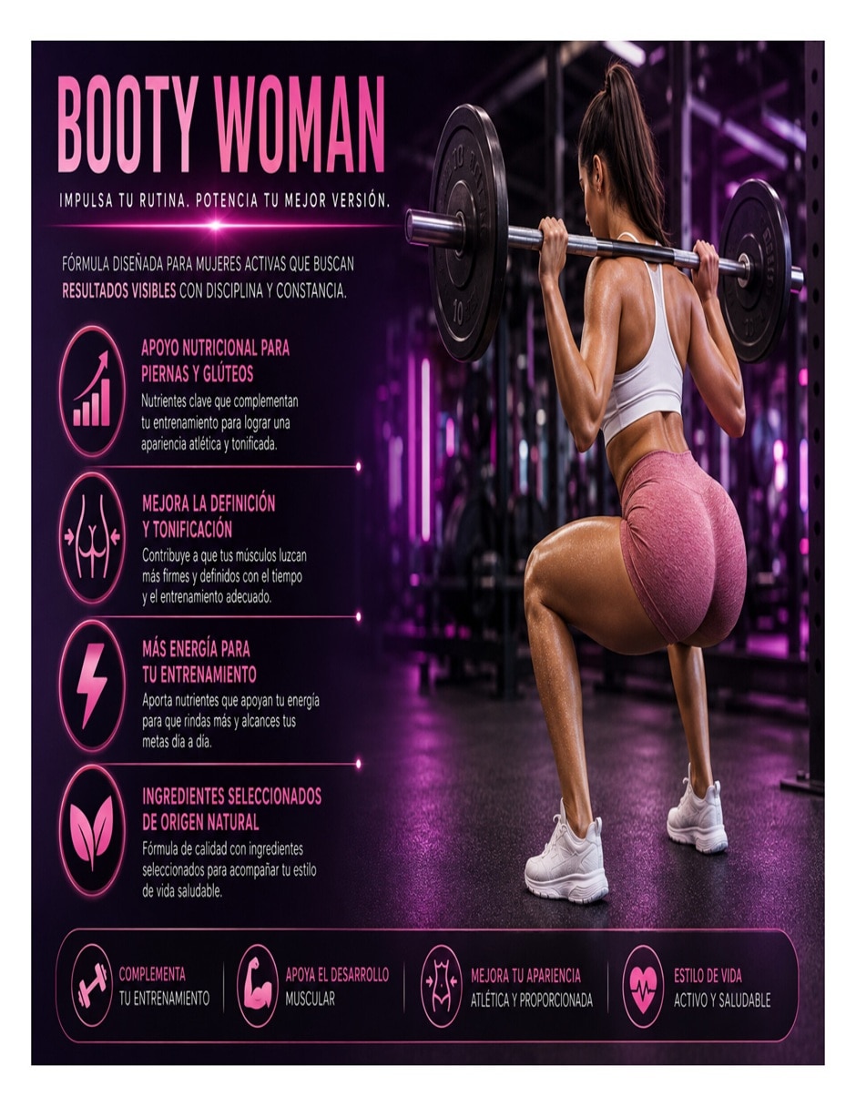 Tratamiento para glúteos Booty Gluteo Woman voluminizante reafirmante Tratamiento para glúteos Booty Gluteo Woman voluminizante reafirmante