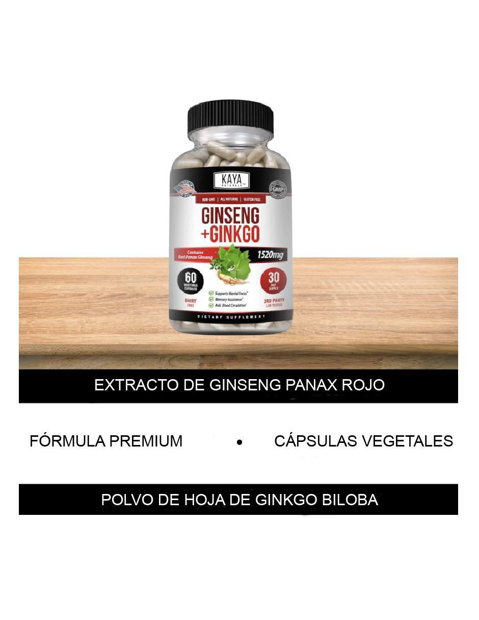 Ginseng Panax Rojo Kaya de 60 cápsulas