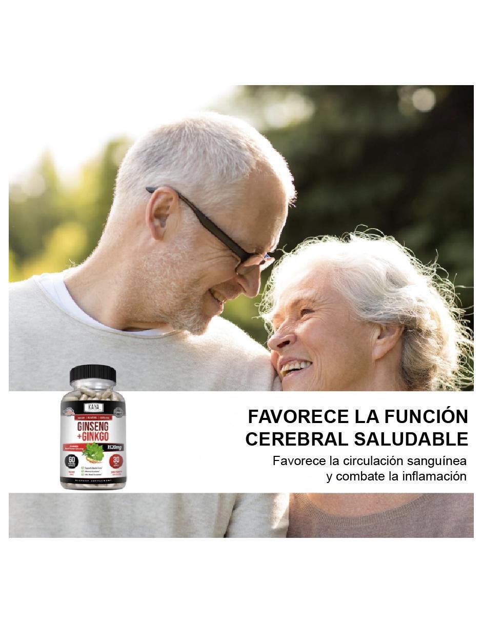 Ginseng Panax Rojo Kaya de 60 cápsulas