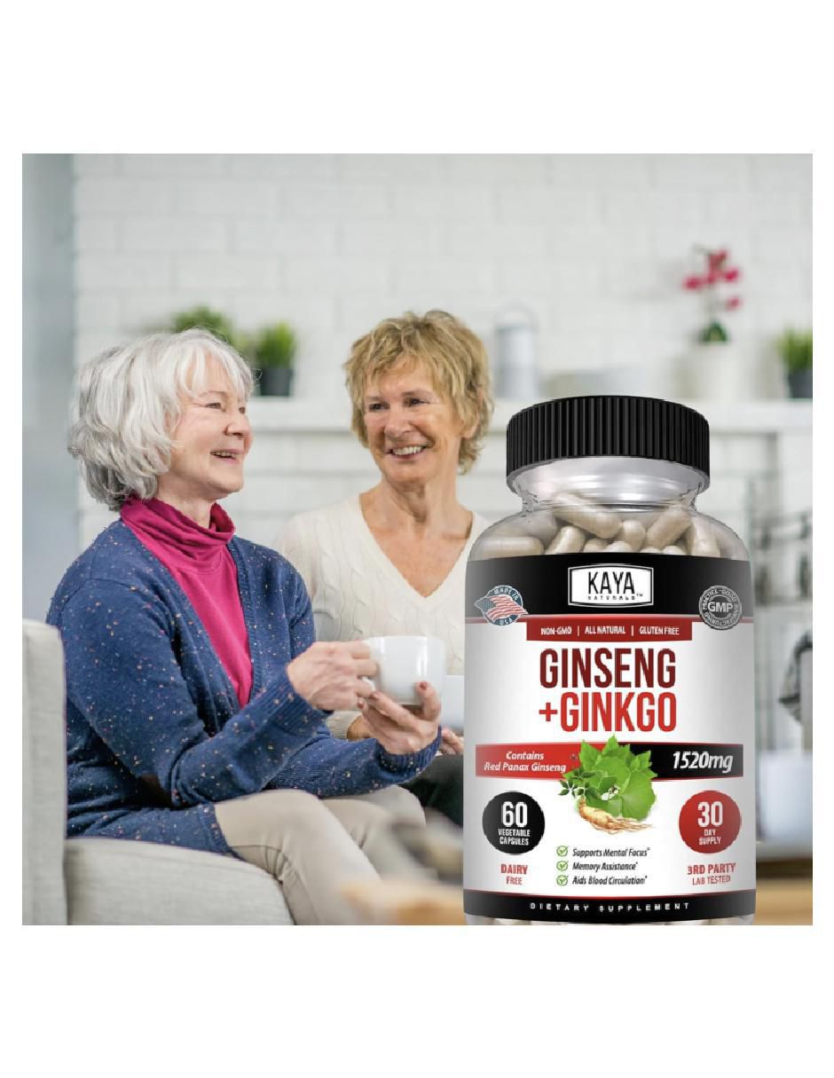Ginseng Panax Rojo Kaya de 60 cápsulas