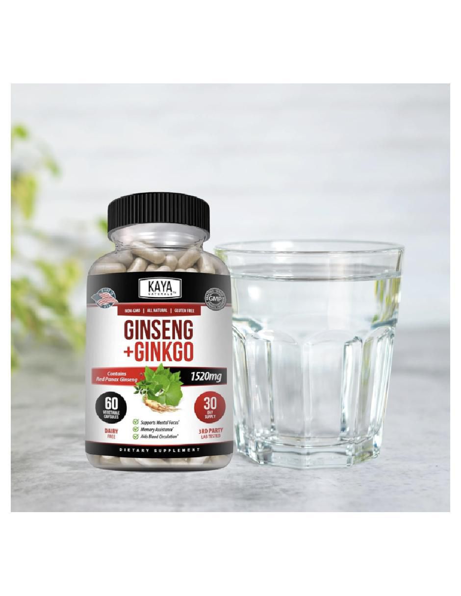 Ginseng Panax Rojo Kaya de 60 cápsulas