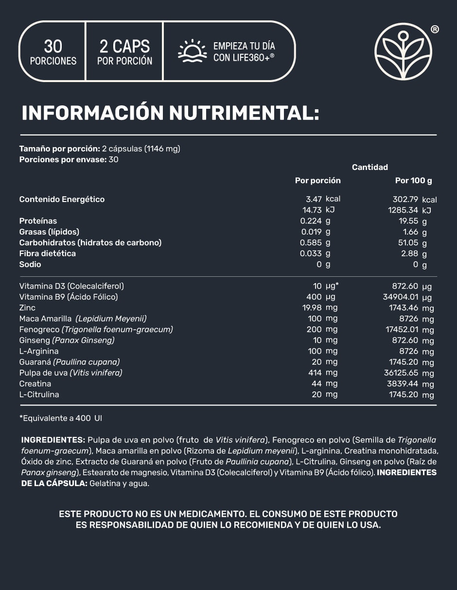 Suplementos alimenticios testo platinum maca y arginina con fenogreco ( trigonella foenum-graecum) 6