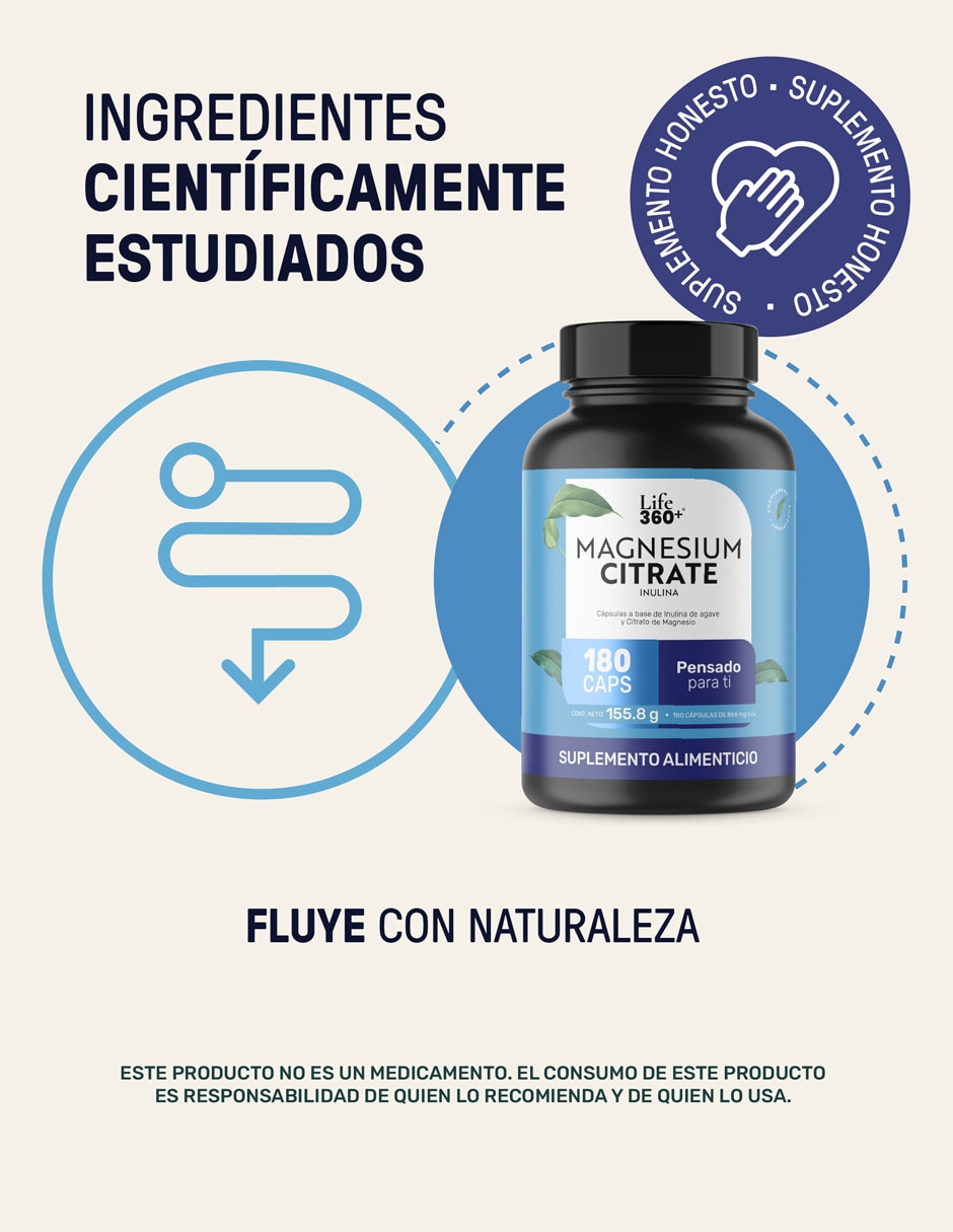 Magnesium Citrate Life360+ con magnesio