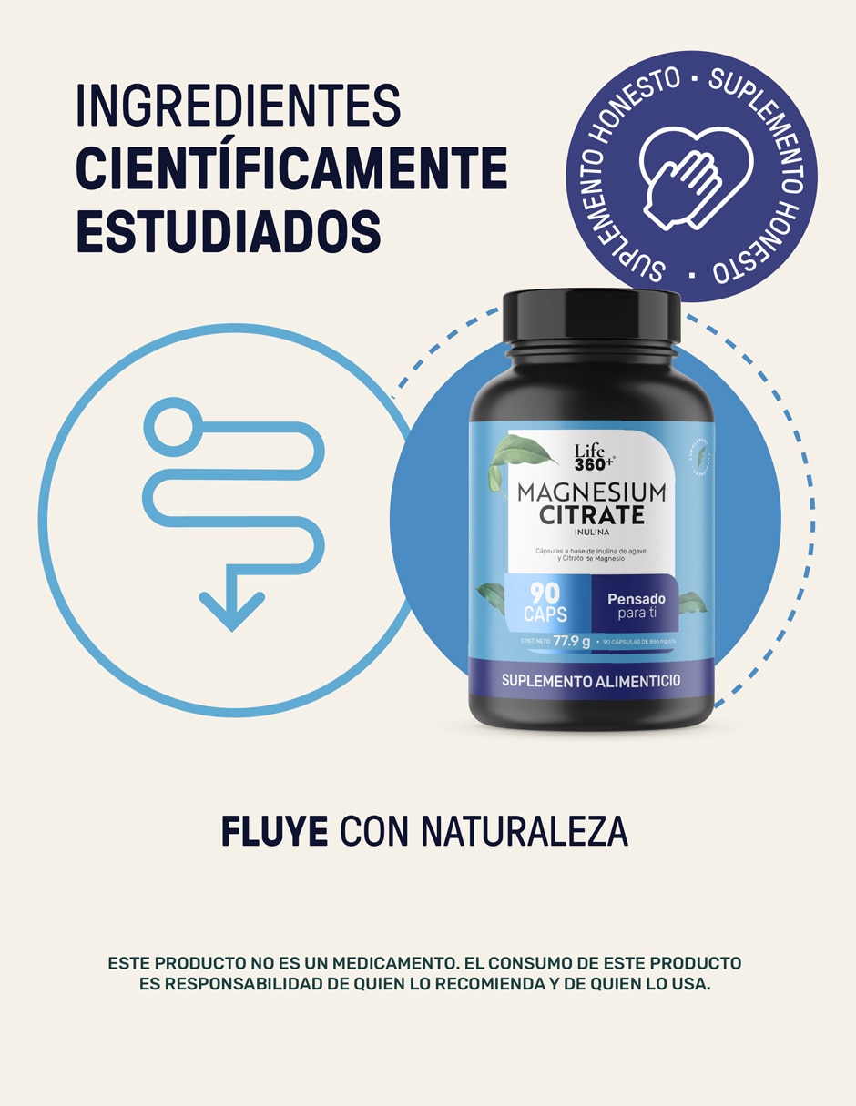 Magnesium Citrate Life360+ con magnesio