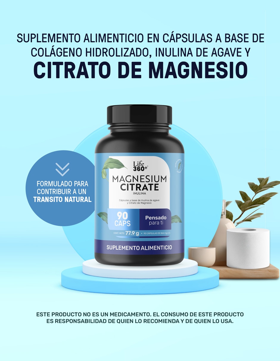 Magnesium Citrate Life360+ con magnesio