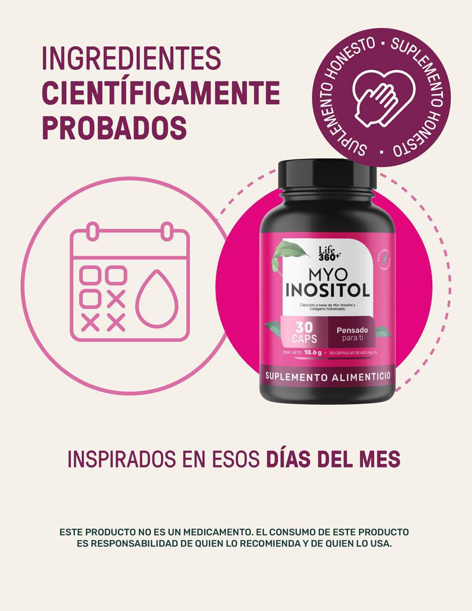 Myo Inositol Life 360+ con Inositol con inositol 4