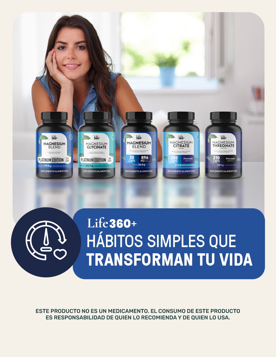 Magnesium Blend Life360+ con magnesio de 30 cápsulas