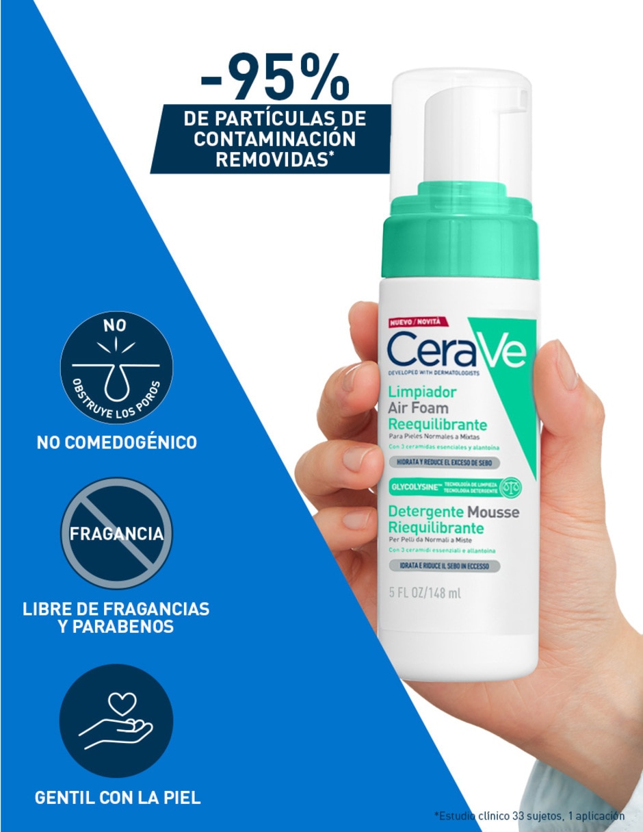 Set limpiador facial Air Foam Reequilibrante Hydrating Cleanser para hidratar 11