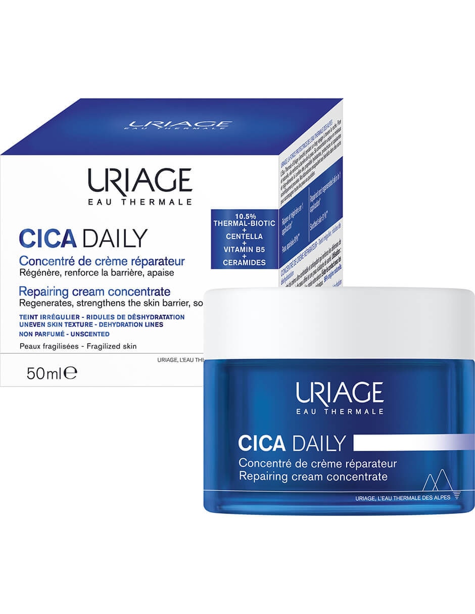 Crema facial recomendada para calmar y regenerar la piel día y noche Uriage Cica Daily para piel sensible