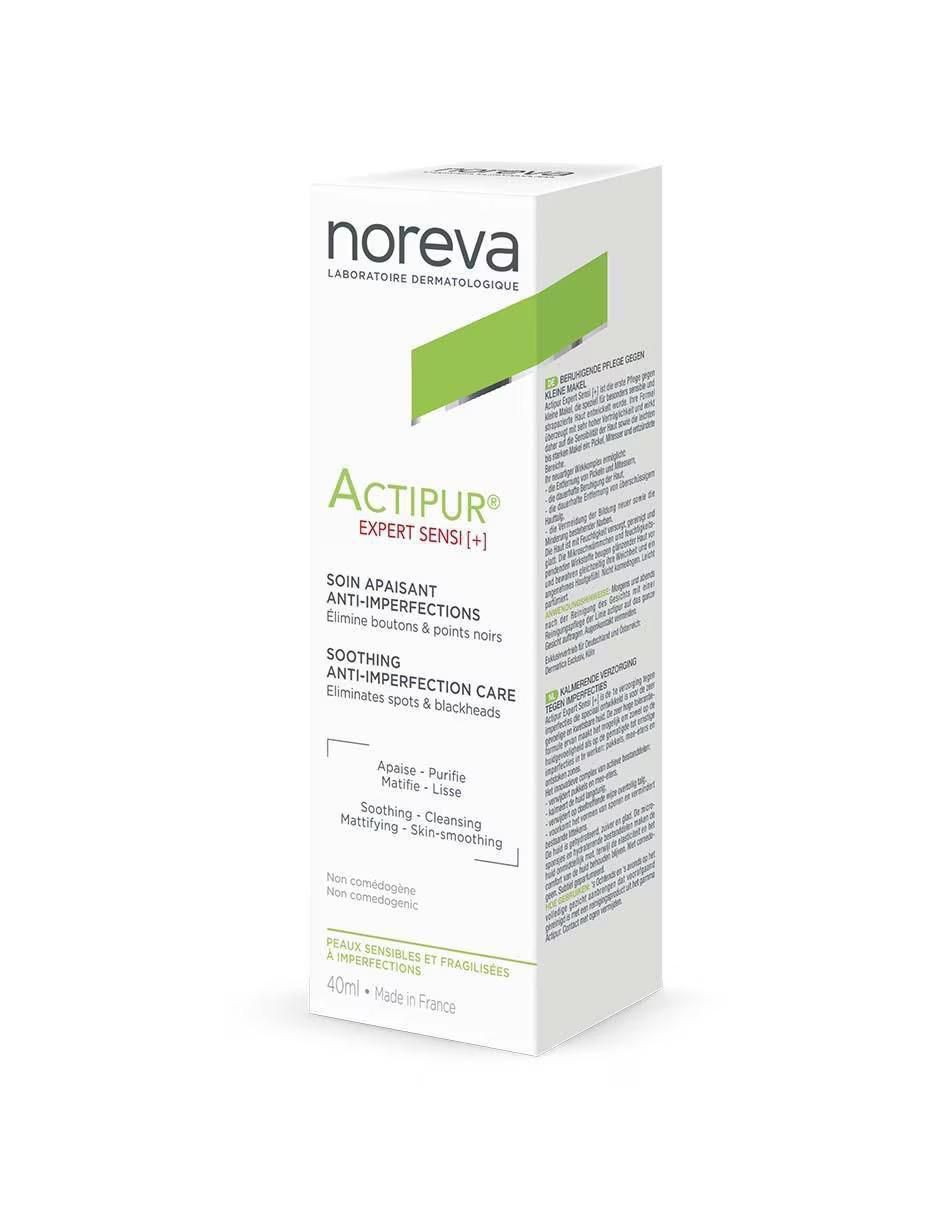 Set de crema facial recomendada para acné de día y noche Noreva para piel sensible