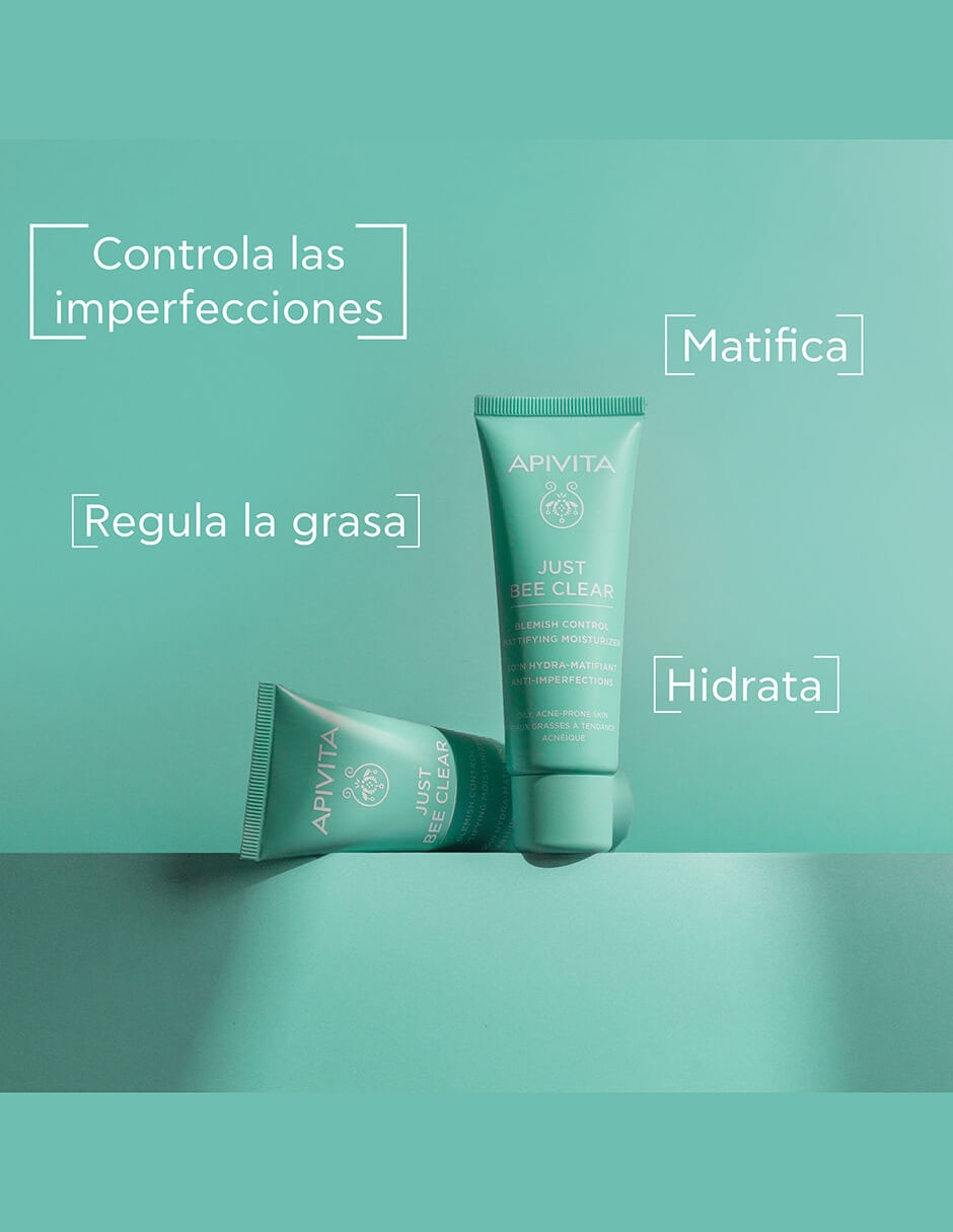 Crema facial recomendada para matificar e hidratar día y noche Just bee clear para piel mixta y grasa 5