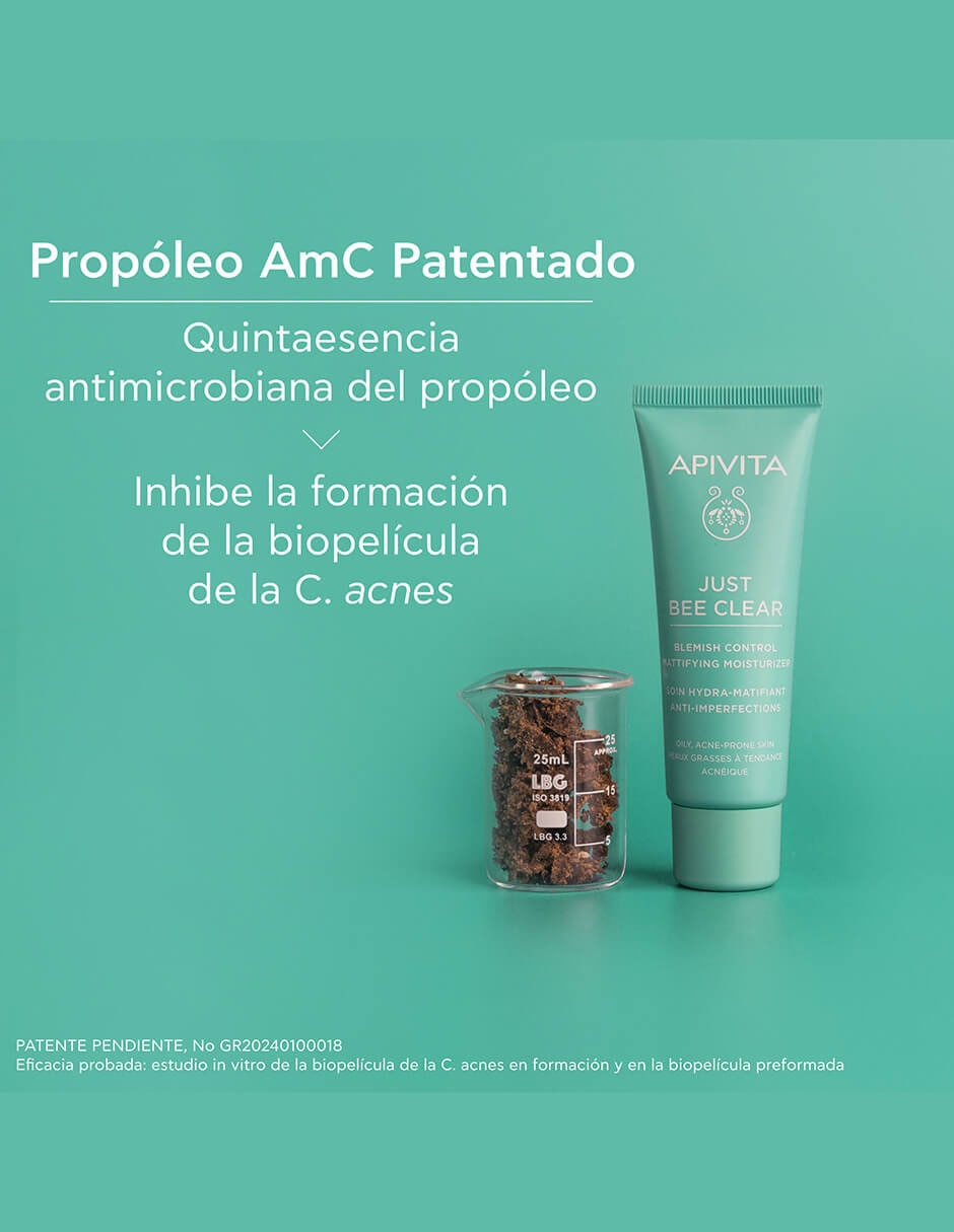 Crema facial recomendada para matificar e hidratar día y noche Just bee clear para piel mixta y grasa 6