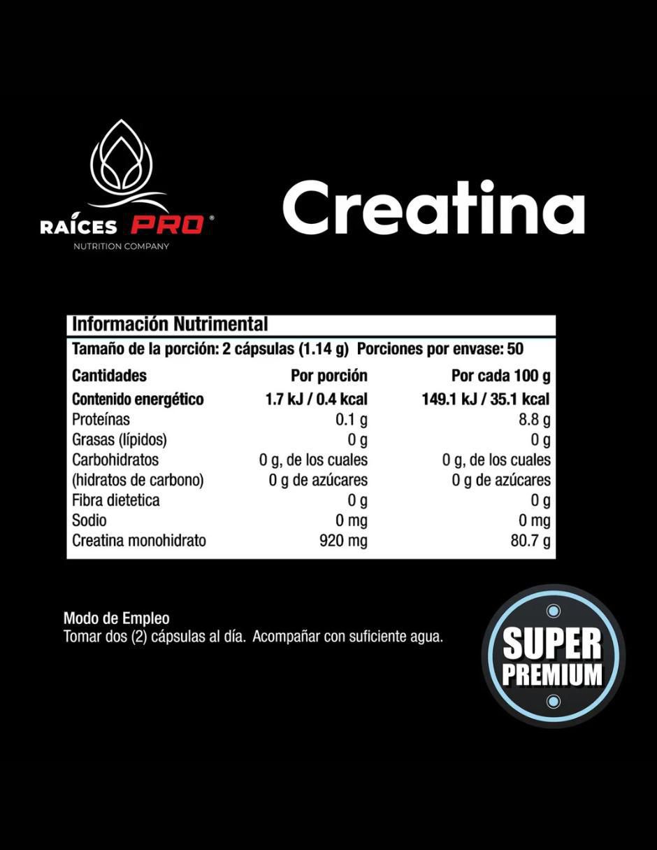 Creatina súper premium sin sabor de 100 cápsulas 8
