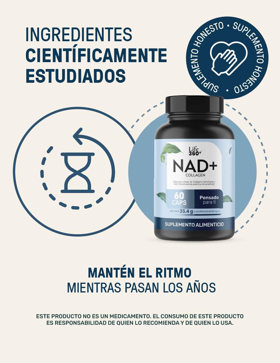 Nad (nicotinamida adenina dinucleótido) + colágeno hidrolizado