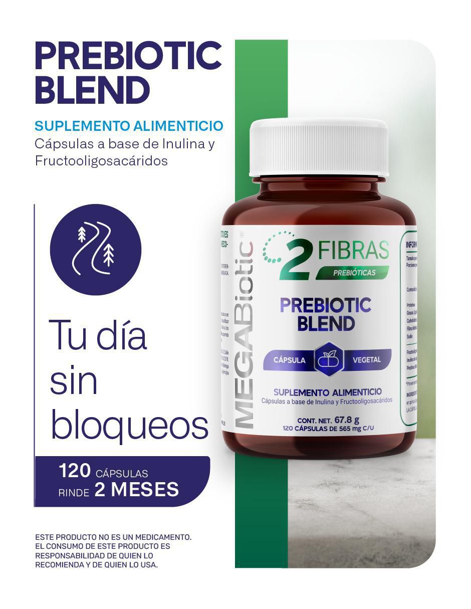 2 Fibras prebiotic con inulina de agave, lactobacillus acidophilus de 120 cápsulas 2