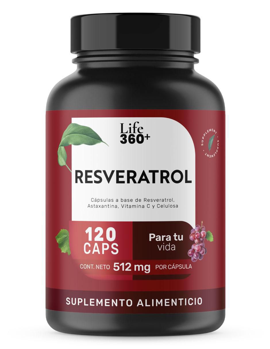 Resveratrol con astaxantina Life360+ de 120 cápsulas