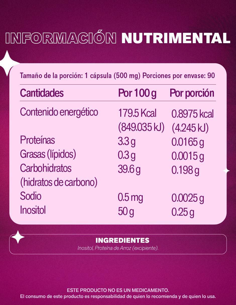 Suplementos alimenticios inositol de 90 cápsulas