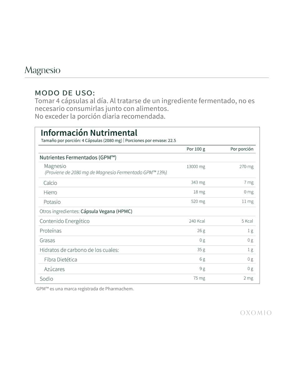 Magnesio Fermentado GPM de 90 cápsulas 3