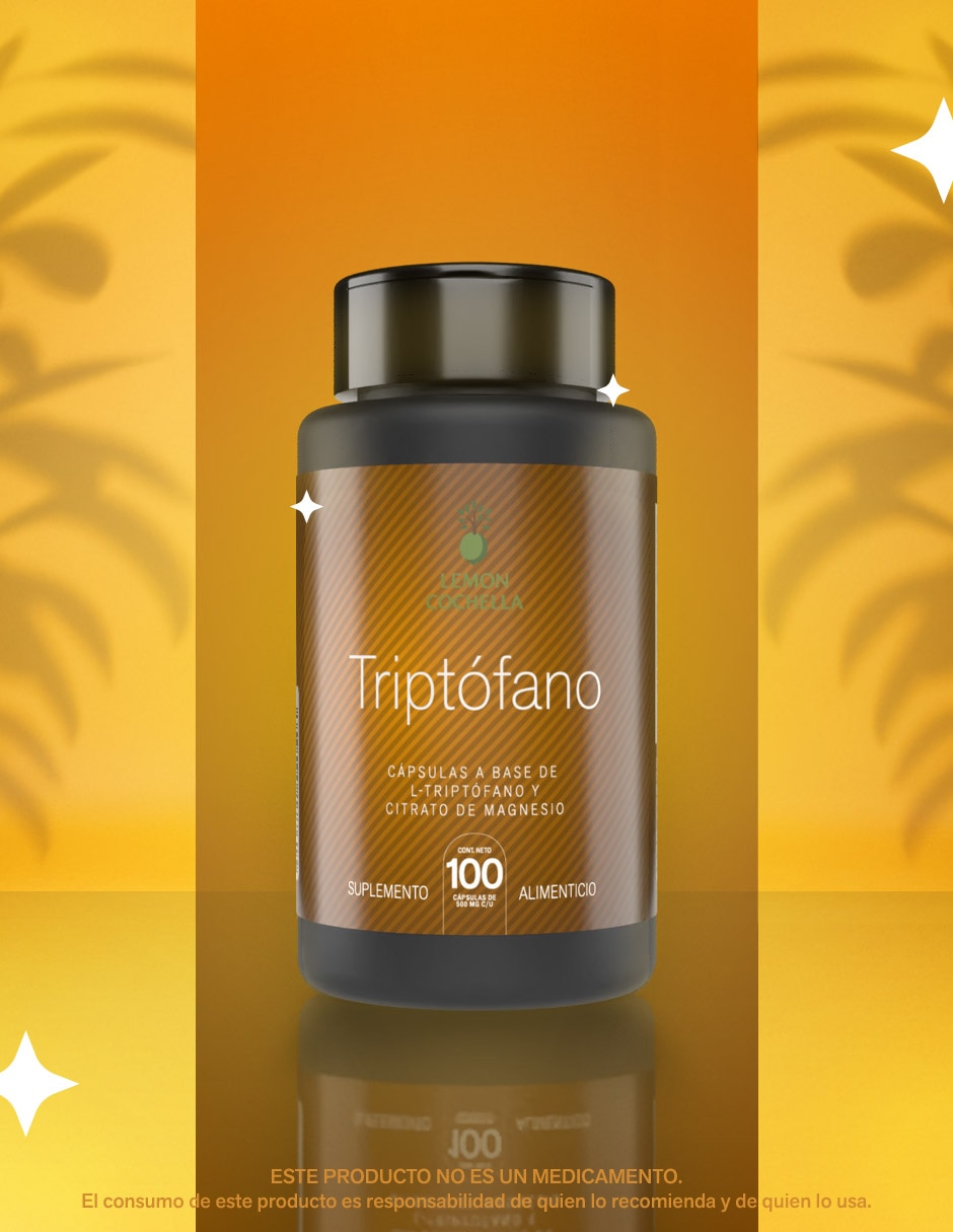 Triptófano Lemon Cochella con L-triptófano, Citrato de Magnesio de 100 cápsulas