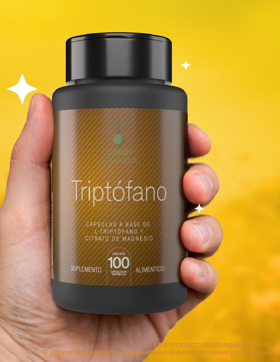 Triptófano Lemon Cochella con L-triptófano, Citrato de Magnesio de 100 cápsulas