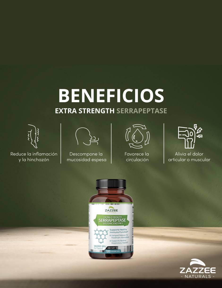 Suplemento Enzimático antiinflamatorio con Serrapeptasa de 120 cápsulas 3