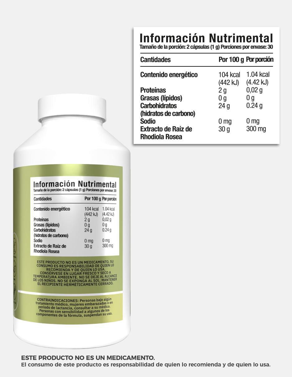 Rhodiola Rosea Lemon Cochella de 60 cápsulas
