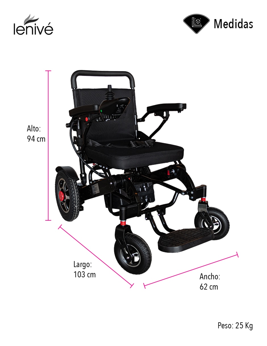 Silla de ruedas eléctrica plegable rinde 18 km hasta 0 a 110 kg RUED-3E 6