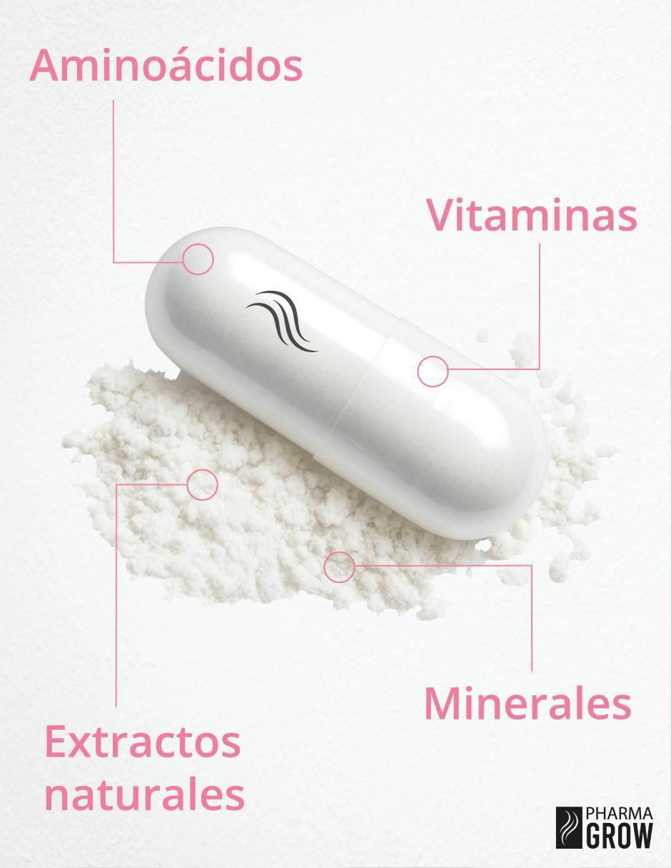 Pharma grow grow 360 hair vitamins suplemento para la caída y fortalecimiento del cabello para mujer Pharma Grow multivitaminico