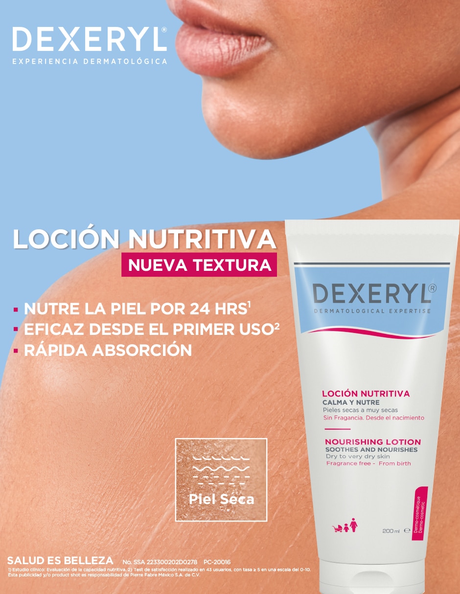 Loción corporal calmante Loción nutritiva Dexeryl 2