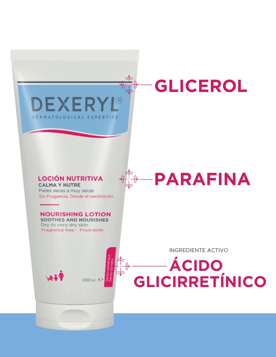 Loción corporal calmante Loción nutritiva Dexeryl 3