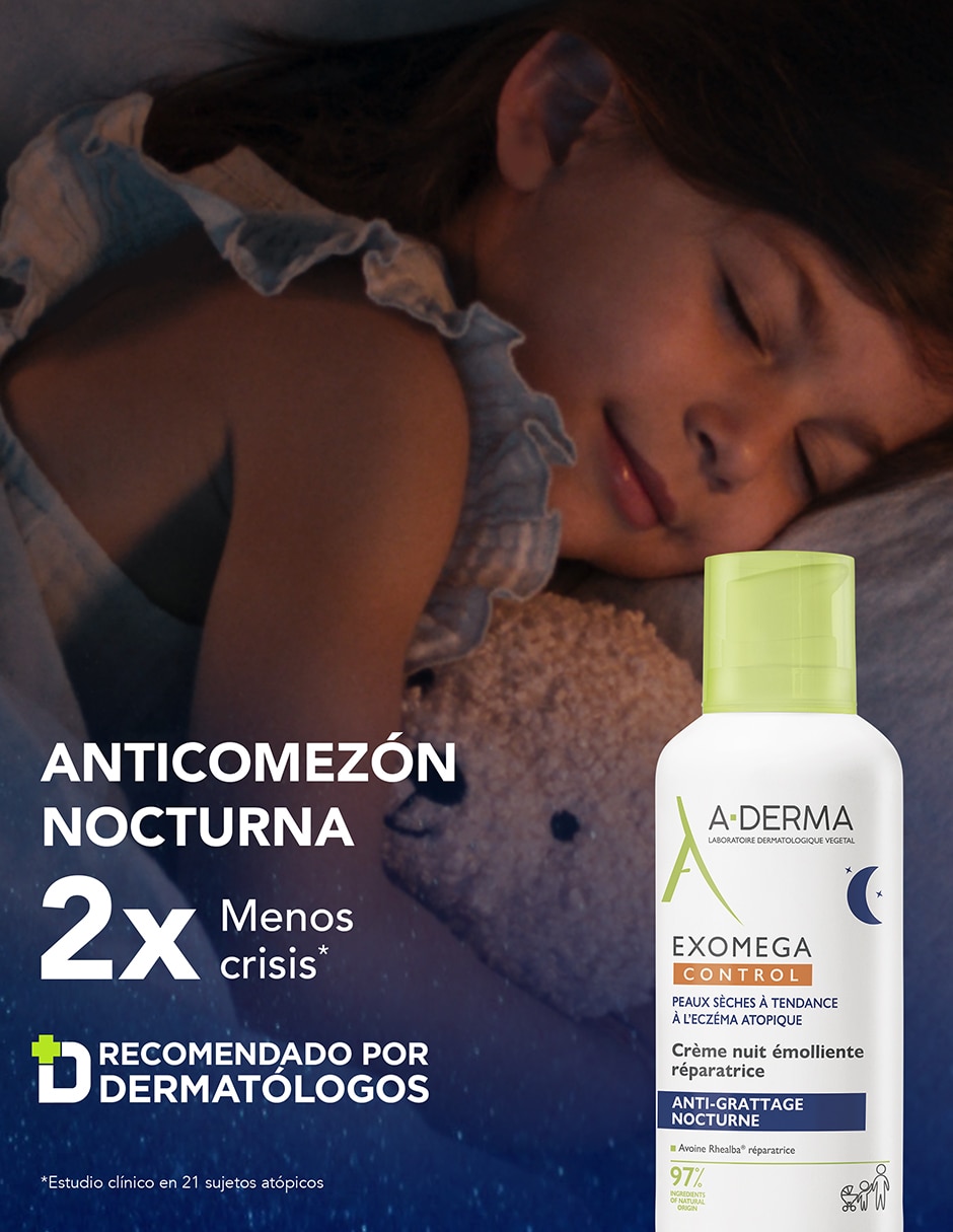 Crema para cuerpo recomendada para calmar la piel de noche crisis de comezon Aderma Exomega 400 ml para piel seca y sensible