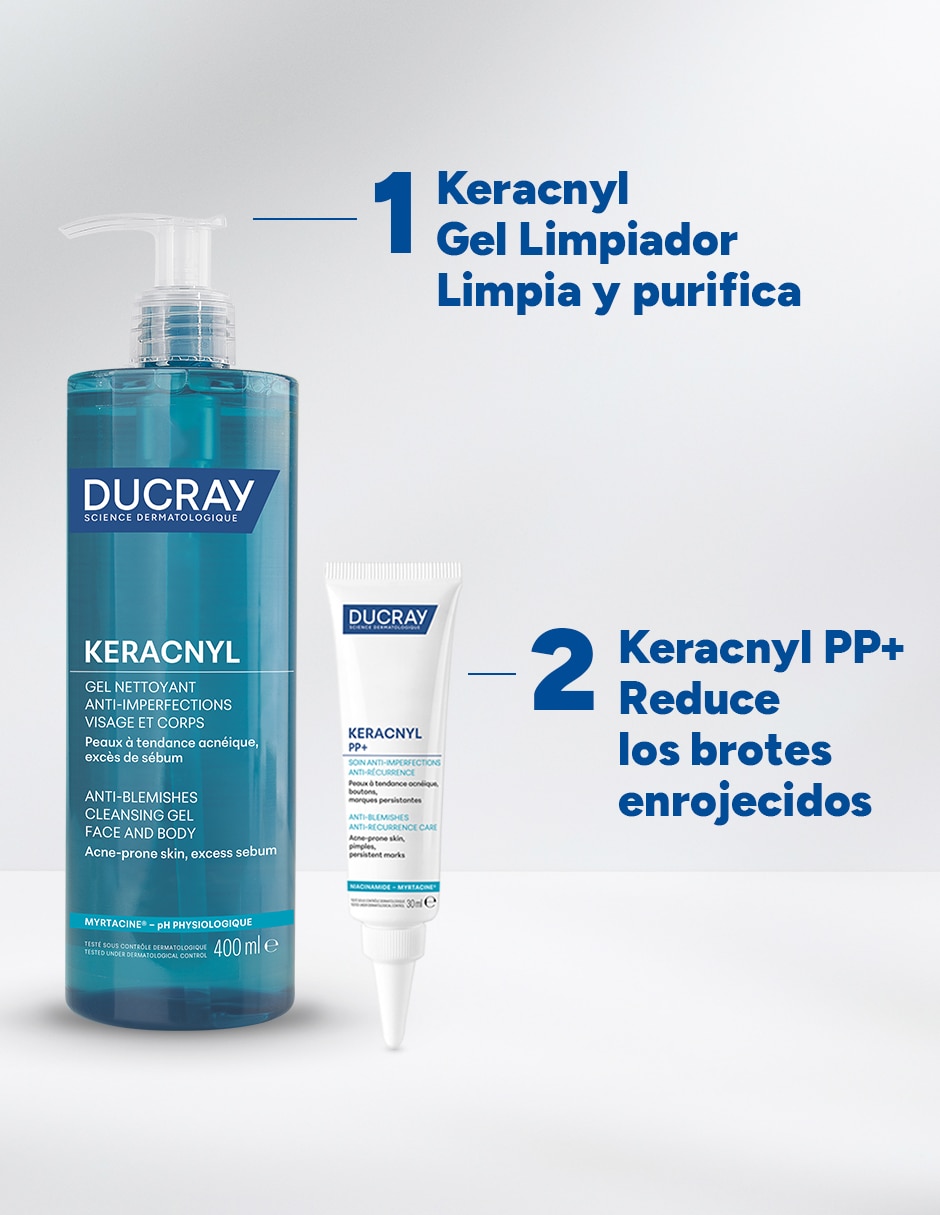 Crema facial recomendada para acné día y noche Ducray para piel mixta y grasa