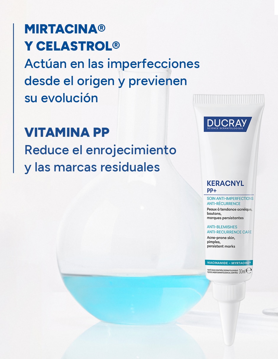 Crema facial recomendada para acné día y noche Ducray para piel mixta y grasa