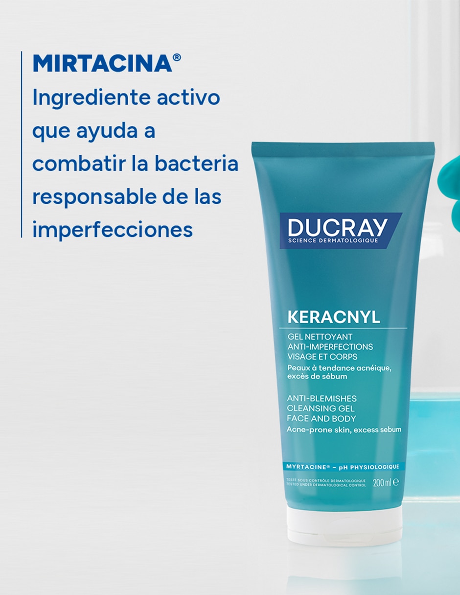 Limpiador facial Keracnyl piel grasa 200 ml para acné 2