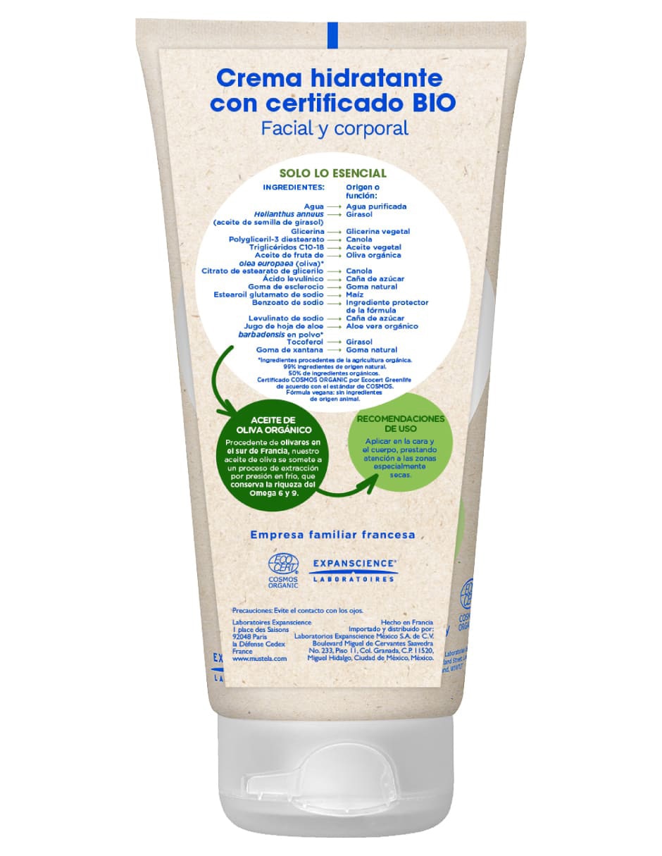 Crema para rostro y cuerpo recomendada para hidratar de día y noche Bio para piel normal 2