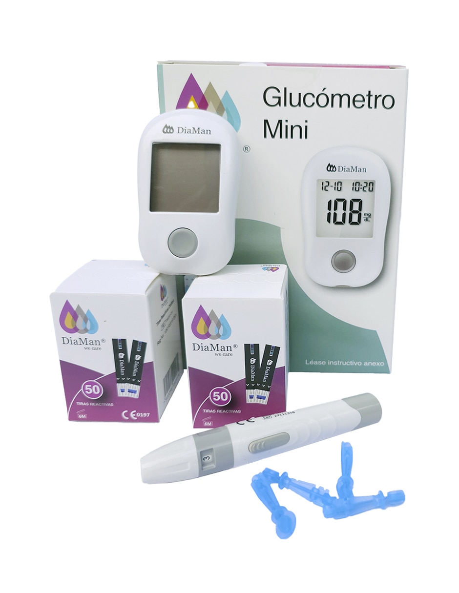 Glucómetro mini basico + 100 tiras reactivas 1