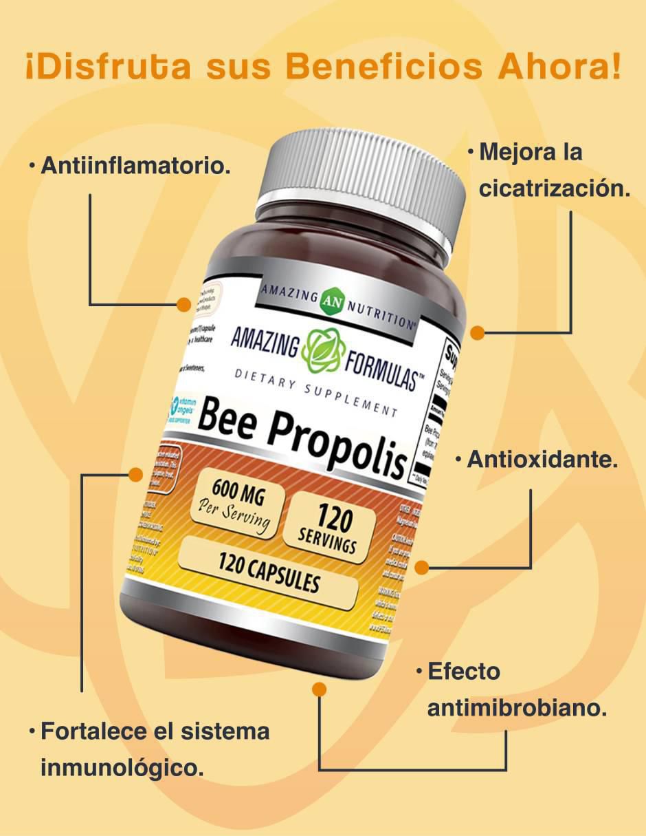 Suplemento refuerzo inmunológico y antioxidante natural con bee propolis de 120 cápsulas 4