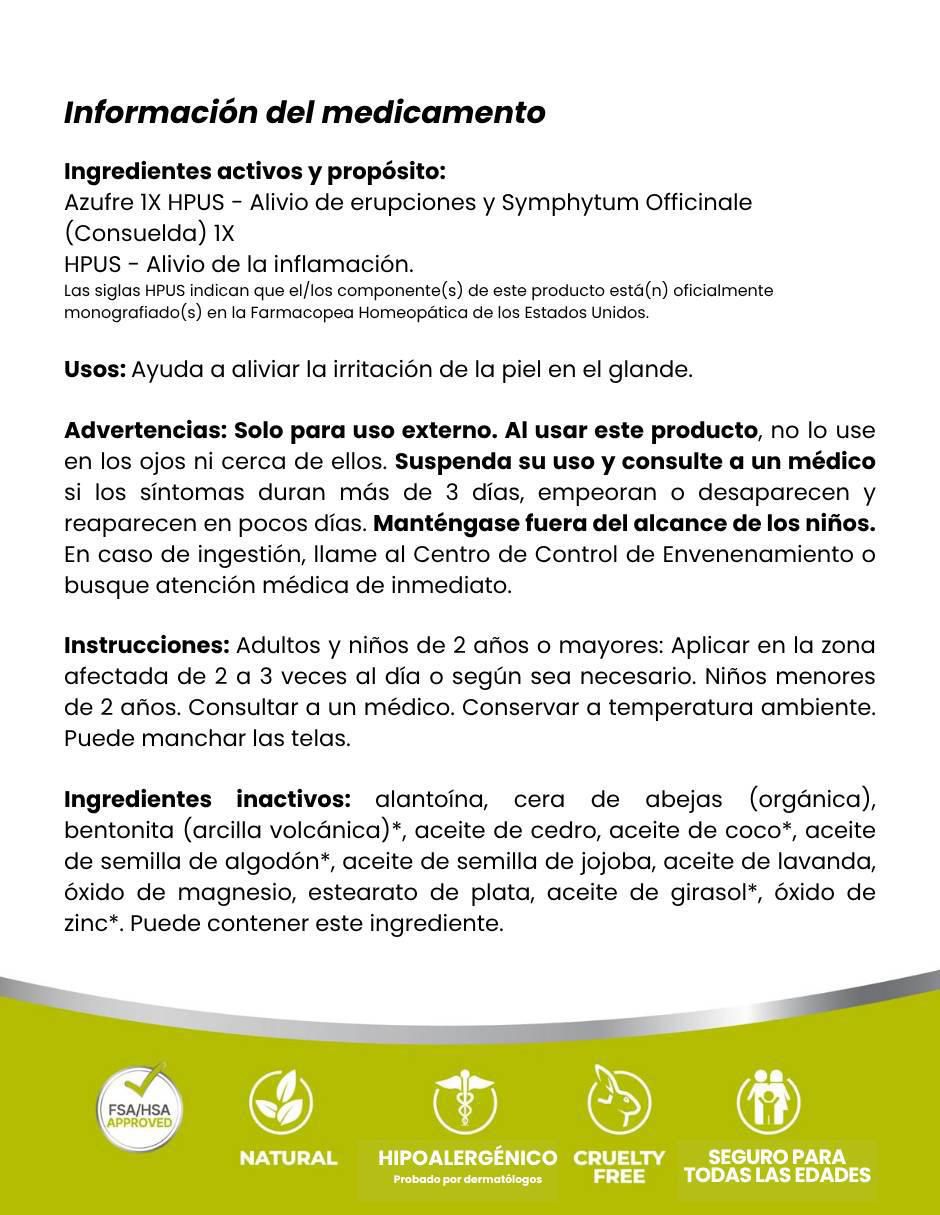 Balanitis Relief Terrasil "con" aceite de coco "sabor" sin sabor "de" 14 g