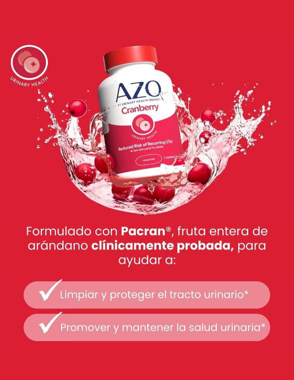 Suplemento para Salud del Tracto Urinario Azo con arándano de 100 cápsulas