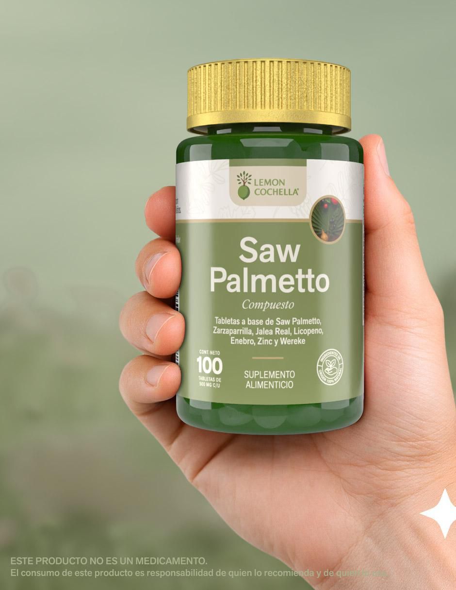 Saw palmetto Lemon Cochella con zarzaparilla, jalea real, licopeno, enebro, zinc y wereke de 100 tab