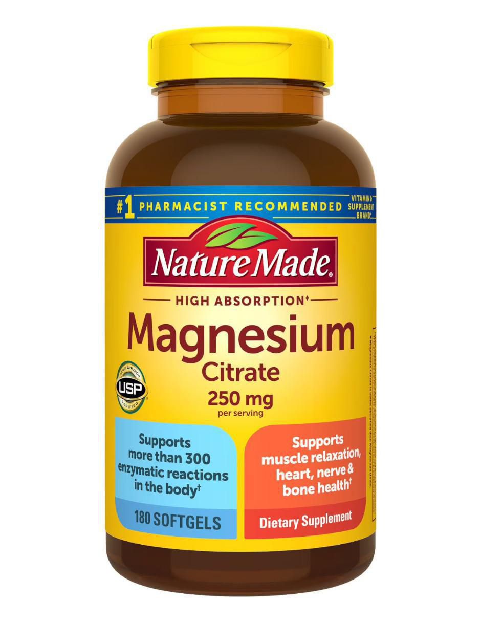 Citrato de magnesio Nature Made de 180 cápsulas