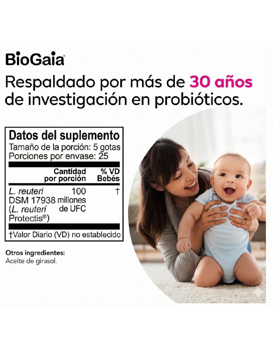 Gotas Probióticas bebé Biogaia con lactobacillus Reuteri 100 millones de 5 ml