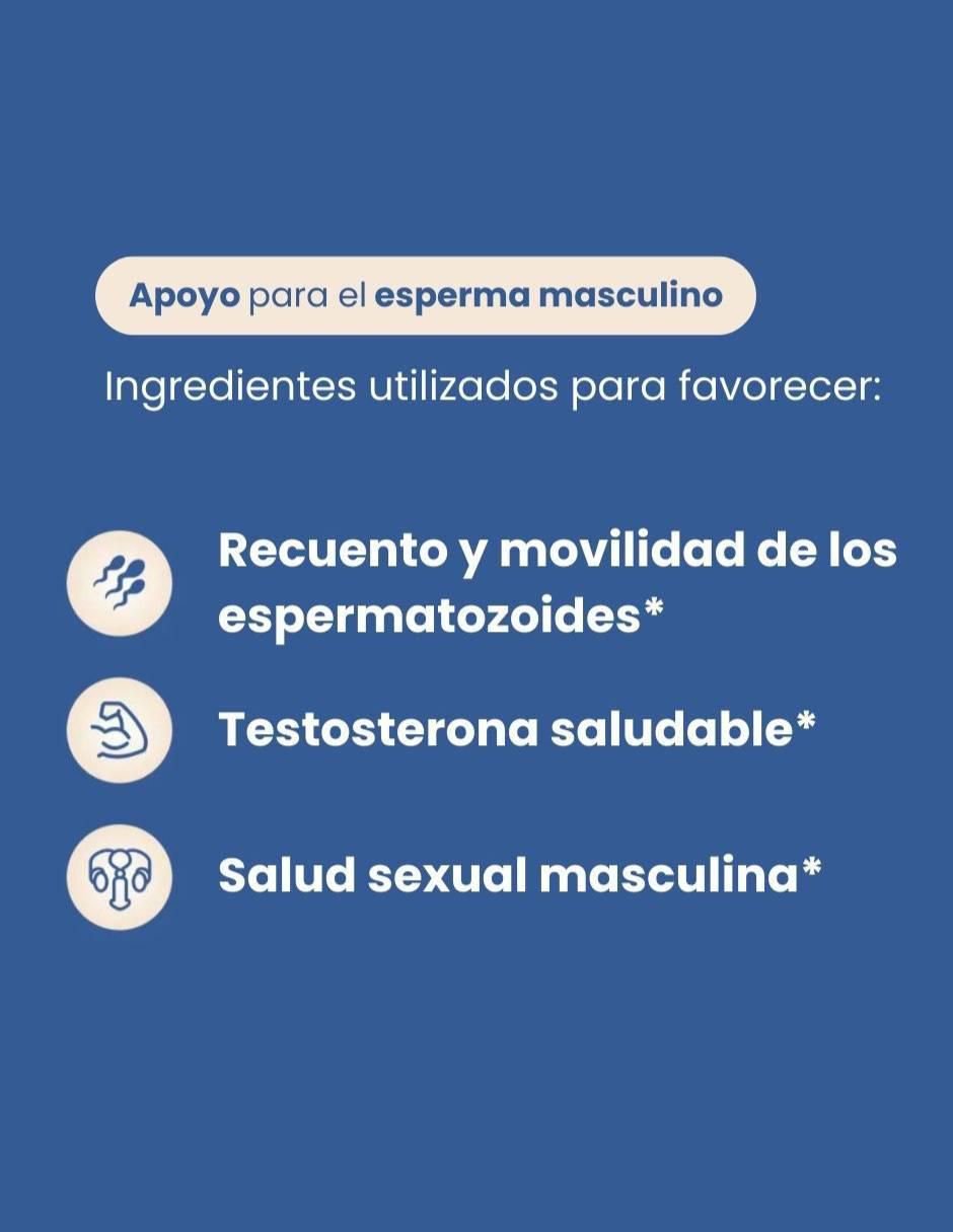 Preggo suplemento para salud espermática O Positiv con Tongkat Ali de 60 cápsulas