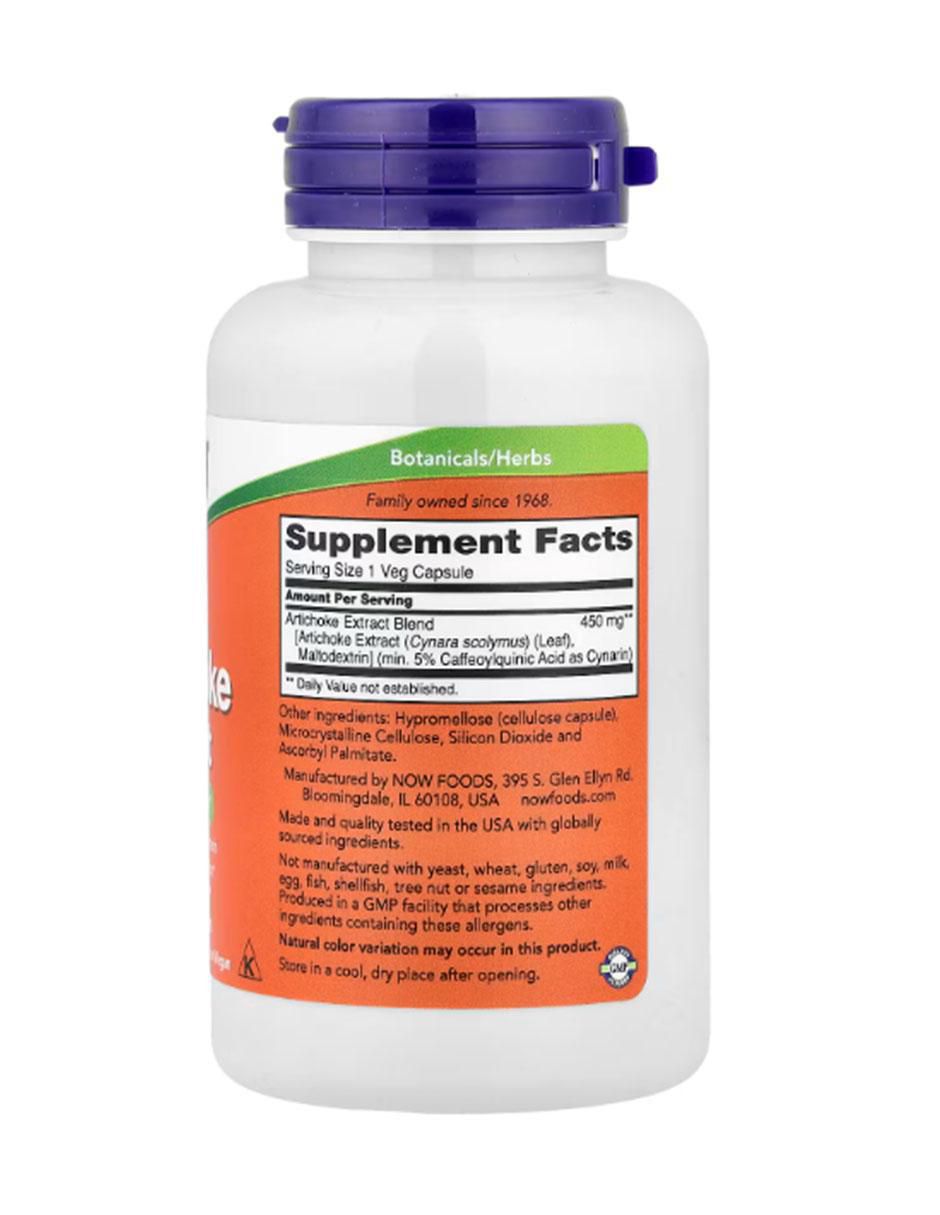 Extracto de alcachofa Now con vitaminas y minerales de 90 cápsulas