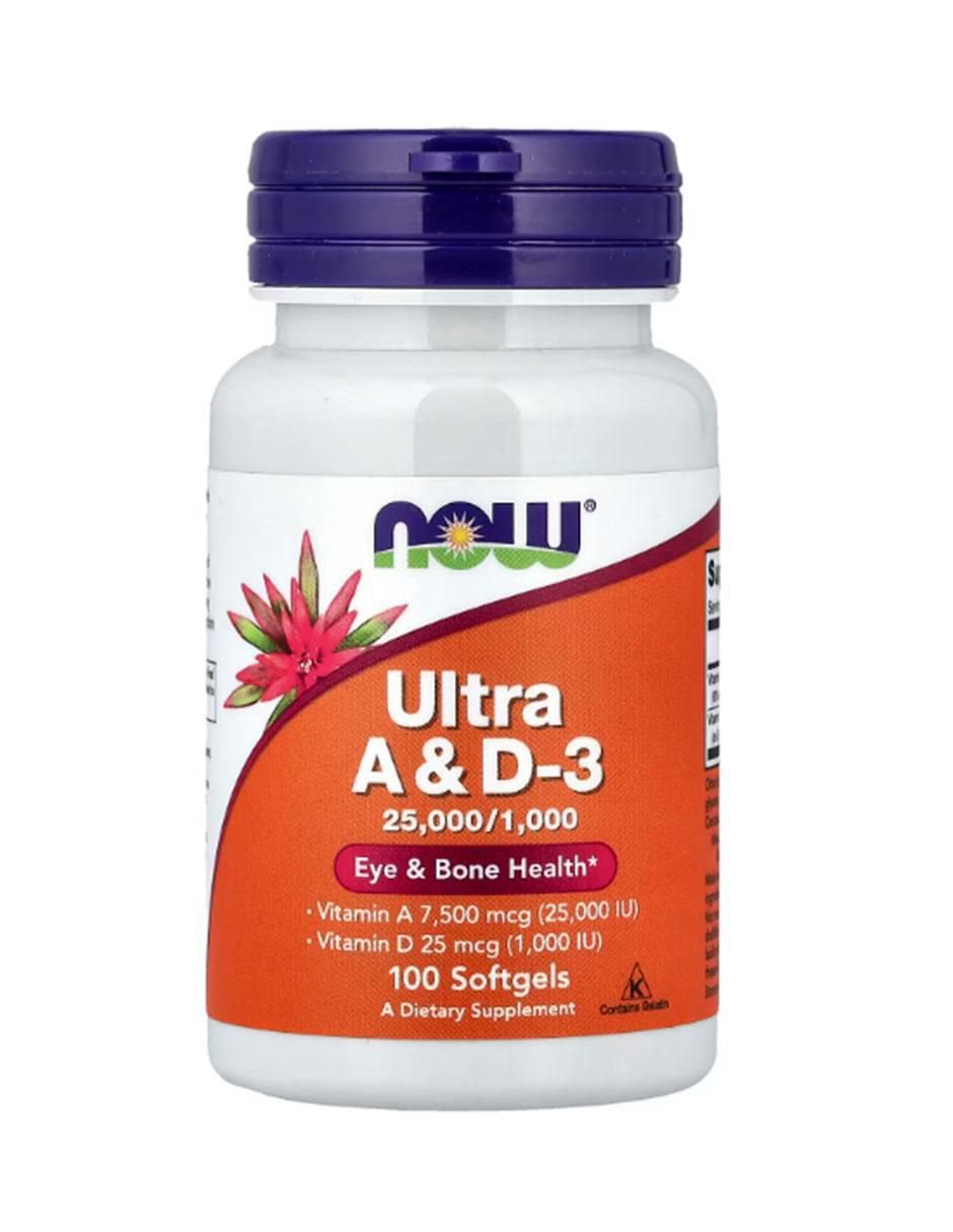 Imagen de producto Ultra A y D3 Now con vitamina A de 100 cápsulas