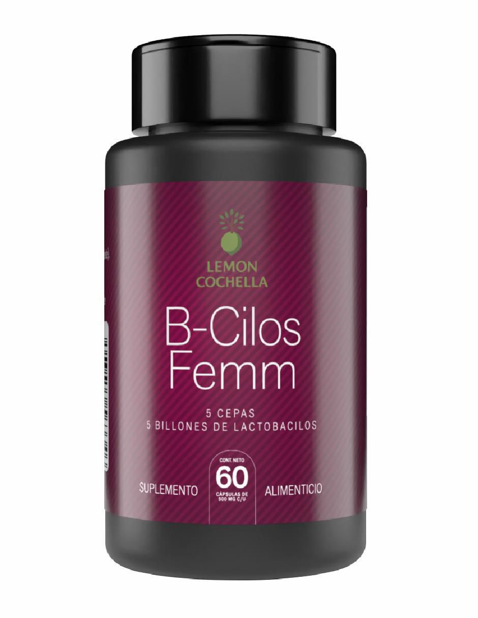 B-Cilos Femm con 5 billones de probióticos sabor natural de 60 cápsulas B-Cilos Femm con 5 billones de probióticos sabor natural de 60 cápsulas