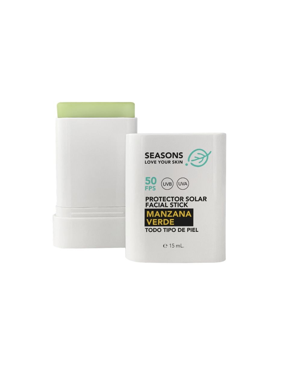 Kit de bloqueador solar FPS 50 Gel bloqueador seasons manzana verde 100g + Stick 15ml seasons solares